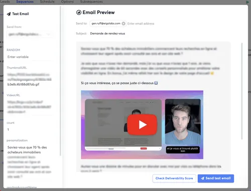 Aperçu du système de prospection vidéo par courriel